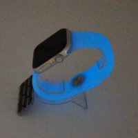 Bandmeister® Armband Silikon Partykotze eiskaltes babyblau nachleuchtend für Apple Watch 38/40/41mm M/L