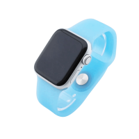 Bandmeister® Armband Silikon Partykotze eiskaltes babyblau nachleuchtend für Apple Watch 42/44/45mm S/M