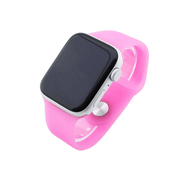 Bandmeister® Armband Silikon Partykotze laternenpfahl ganz unten pink nachleuchtend für Apple Watch 38/40/41mm M/L