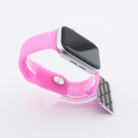 Bandmeister® Armband Silikon Partykotze laternenpfahl ganz unten pink nachleuchtend für Apple Watch 38/40/41mm M/L