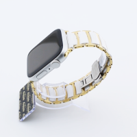 Bandmeister® Armband Keramik-Edelstahl gold-white für Apple Watch 42/44/45mm