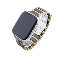 Bandmeister® Armband Keramik-Edelstahl gold-black für Apple Watch 42/44/45mm