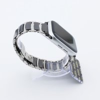 Bandmeister® Armband Keramik-Edelstahl silver-black für Apple Watch 38/40/41mm