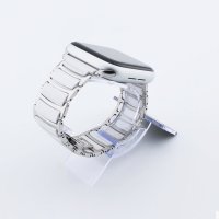 Bandmeister® Armband Keramik-Edelstahl silver-white für Apple Watch 42/44/45mm