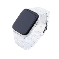 Bandmeister® Armband 3-Segment Kunstharz transparent für Apple Watch 42/44/45mm