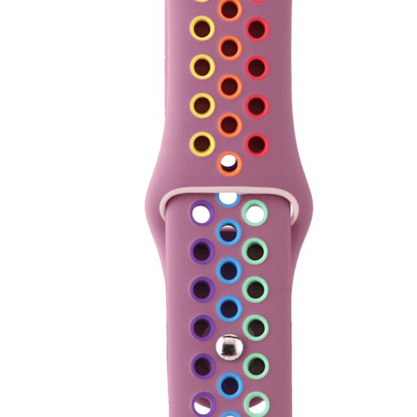 Bandmeister® Armband Silikon Sport purple-rainbow für Apple Watch 42/44/45mm S/M