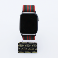 Bandmeister® Armband Stretchgewebe mit Schlaufe brown-red-green für Apple Watch 38/40/41mm