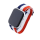 Bandmeister® Armband Stretchgewebe mit Schlaufe blue-white-red für Apple Watch 38/40/41mm