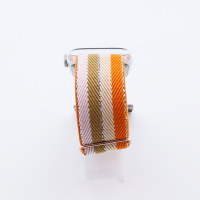 Bandmeister® Armband Stretchgewebe mit Schlaufe orange-beige-green-white für Apple Watch 38/40/41mm