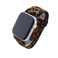 Bandmeister® Armband Stretchgewebe mit Schlaufe leopard für Apple Watch 42/44/45mm