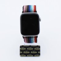 Bandmeister® Armband Stretchgewebe mit Schlaufe dark rainbow-disco für Apple Watch 42/44/45mm