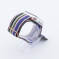 Bandmeister® Armband Stretchgewebe mit Schlaufe multicolor stripes one für Apple Watch 38/40/41mm