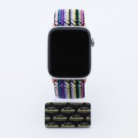 Bandmeister® Armband Stretchgewebe mit Schlaufe multicolor stripes one für Apple Watch 42/44/45mm