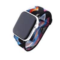 Bandmeister® Armband Stretchgewebe mit Schlaufe multicolor wave one für Apple Watch 38/40/41mm
