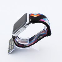 Bandmeister® Armband Stretchgewebe mit Schlaufe multicolor wave one für Apple Watch 38/40/41mm