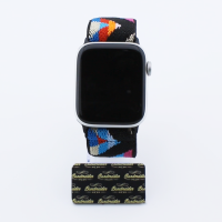 Bandmeister® Armband Stretchgewebe mit Schlaufe multicolor wave one für Apple Watch 42/44/45mm
