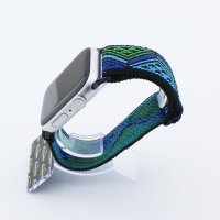 Bandmeister® Armband Stretchgewebe mit Schlaufe multicolor wave twofür Apple Watch 42/44/45mm