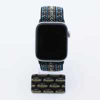 Bandmeister® Armband Stretchgewebe mit Schlaufe dark multicolor für Apple Watch 42/44/45mm