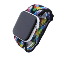 Bandmeister® Armband Stretchgewebe mit Schlaufe multicolor x für Apple Watch 38/40/41mm