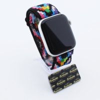 Bandmeister® Armband Stretchgewebe mit Schlaufe multicolor x für Apple Watch 42/44/45mm