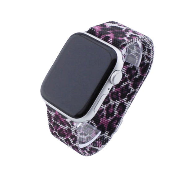 Bandmeister® Armband Milanaise Magnetverschluss leopard grain purple für Apple Watch 38/40/41mm