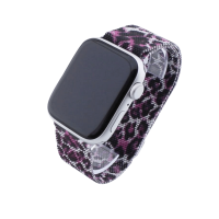 Bandmeister® Armband Milanaise Magnetverschluss leopard grain purple für Apple Watch 42/44/45mm