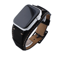 Bandmeister® Armband Echtleder breit Golis black für Apple Watch 38/40/41mm