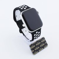 Bandmeister® Armband Silikon Sport Hexagon black-white für Apple Watch 38/40/41mm