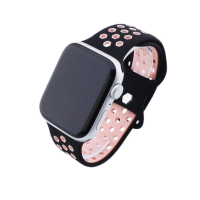 Bandmeister® Armband Silikon Sport Hexagon black-pink für Apple Watch 38/40/41mm