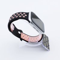 Bandmeister® Armband Silikon Sport Hexagon black-pink für Apple Watch 42/44/45mm
