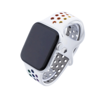 Bandmeister® Armband Silikon Sport Hexagon white-rainbow für Apple Watch 38/40/41mm