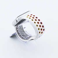 Bandmeister® Armband Silikon Sport Hexagon white-rainbow für Apple Watch 42/44/45mm