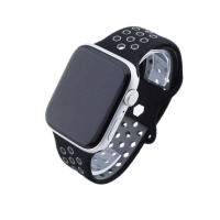 Bandmeister® Armband Silikon Sport Hexagon black-gray für Apple Watch 38/40/41mm