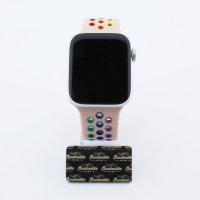 Bandmeister® Armband Silikon Sport Hexagon pink-rainbow für Apple Watch 38/40/41mm