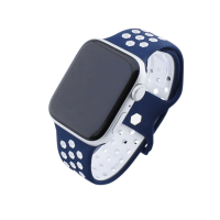 Bandmeister® Armband Silikon Sport Hexagon blue-white für Apple Watch 38/40/41mm