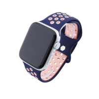 Bandmeister® Armband Silikon Sport Hexagon blue-pink für Apple Watch 42/44/45mm