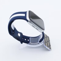 Bandmeister® Armband Silikon Rally Racer blue-white für Apple Watch 42/44/45mm