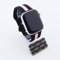 Bandmeister® Armband Silikon Rally Racer black-pink für Apple Watch 38/40/41mm