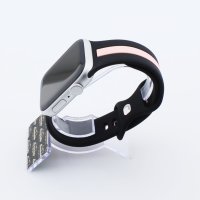 Bandmeister® Armband Silikon Rally Racer black-pink für Apple Watch 42/44/45mm