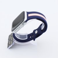 Bandmeister® Armband Silikon Rally Racer blue-pink für Apple Watch 38/40/41mm
