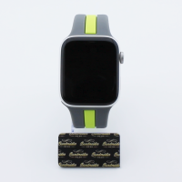 Bandmeister® Armband Silikon Rally Racer gray-yellow für Apple Watch 38/40/41mm