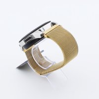 Bandmeister® Armband Milanaise Magnetverschluss mit Bandmeister-Logo gold für Federsteg Uhr 20mm