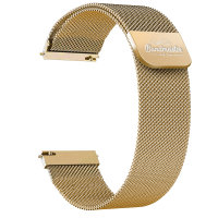Bandmeister® Armband Milanaise Magnetverschluss mit Bandmeister-Logo gold für Federsteg Uhr 22mm