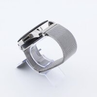 Bandmeister® Armband Milanaise Magnetverschluss mit Bandmeister-Logo silver für Federsteg Uhr 22mm