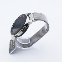 Bandmeister® Armband Milanaise Magnetverschluss mit Bandmeister-Logo silver für Federsteg Uhr 22mm