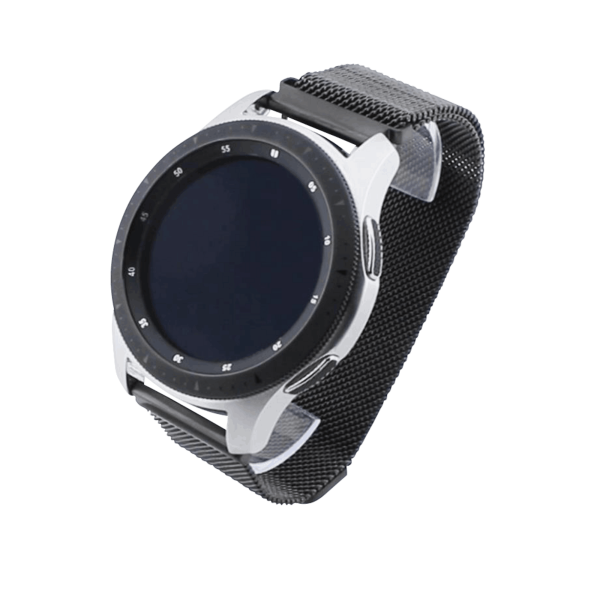 Bandmeister® Armband Milanaise Magnetverschluss mit Bandmeister-Logo gray für Federsteg Uhr 22mm