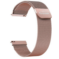 Bandmeister® Armband Milanaise Magnetverschluss mit Bandmeister-Logo rose gold für Federsteg Uhr 20mm