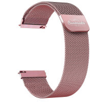 Bandmeister® Armband Milanaise Magnetverschluss mit Bandmeister-Logo rose red für Federsteg Uhr 20mm