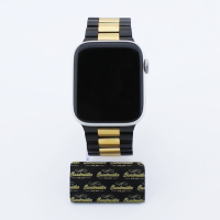 Bandmeister® Armband 3-Segment Edelstahl Business black-gold für Apple Watch 38/40/41mm