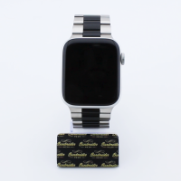 Bandmeister® Armband 3-Segment Edelstahl Business silver-black für Apple Watch 38/40/41mm